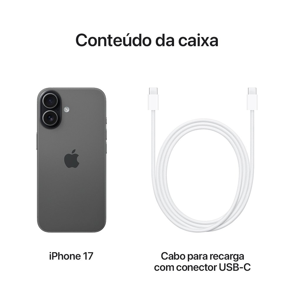 iPhone 17 Apple 256GB, Preto | KaBuM!