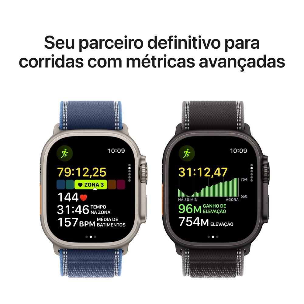 Apple Watch Ultra 3 GPS + Cellular, Caixa Natural de Titânio de 49 mm, Pulseira Natural Estilo Milanês de Titânio, M - MEWY4BE/A