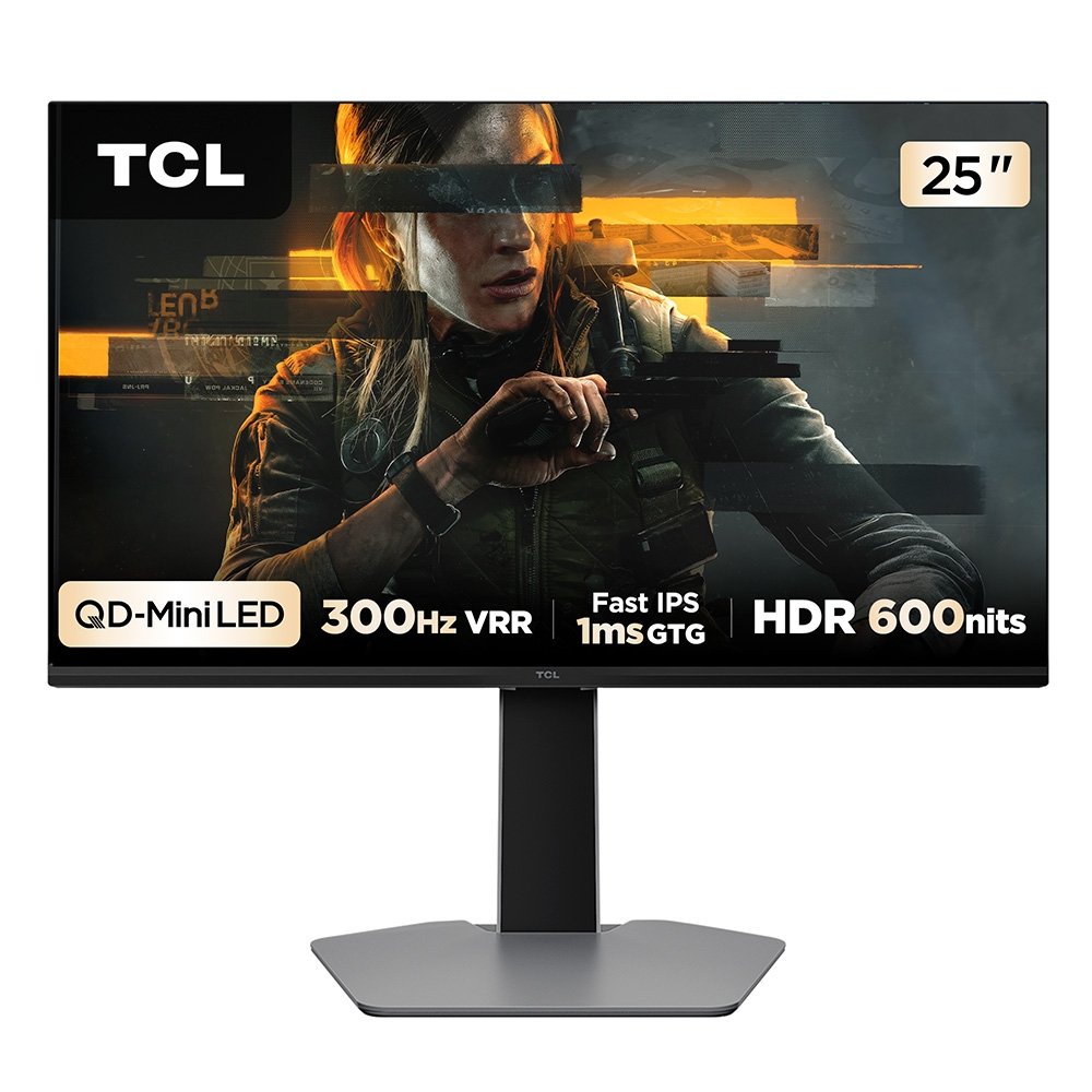 Monitor Gamer TCL Mini LED 25", 300Hz, 1ms, HDR 600, Altura Ajustável - 25G64 Monitor Gamer TCL Mini LED 25", 300Hz, 1ms, HDR 600, Altura Ajustável - 25G64