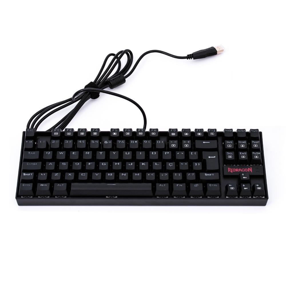 Teclado Mecânico Gamer Redragon Kumara, Anti-Ghosting, RGB, Switch Outemu Blue, ABNT2, Preto, PT - K552RGB-1 (PT-BLUE)