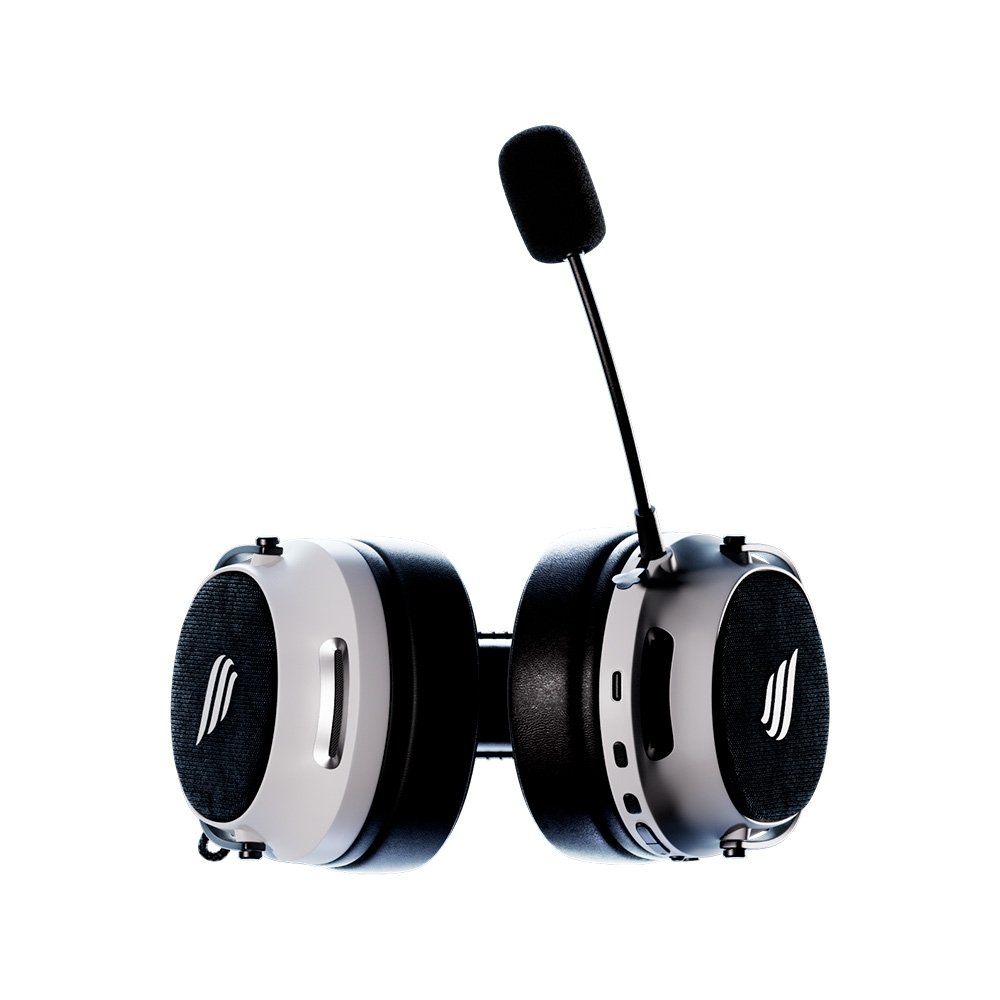 Headset Gamer Sem Fio Fallen Morcego Pro Wireless, 7.1 Virtual, Surround, Bluetooth 5.2, Microfone Destacável, Branco - HE00061