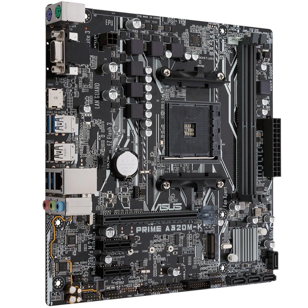 Placa-Mãe ASUS Prime A320M-K/BR, AMD AM4, mATX, DDR4, Preto - PRIME A320M-K/BR Placa-Mãe ASUS Prime A320M-K/BR, AMD AM4, mATX, DDR4, Preto - PRIME A320M-K/BR