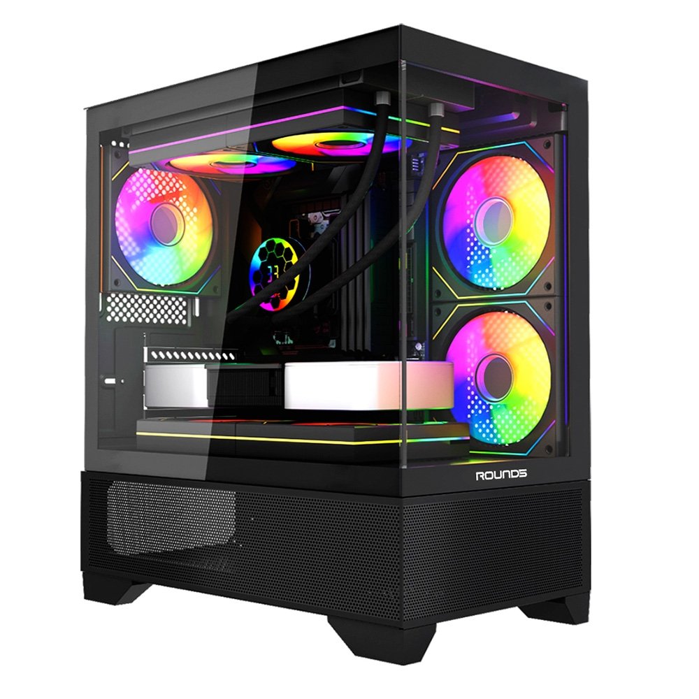 Gabinete Gamer Round5 Draven, Mini Tower, M-ATX, Frontal e Lateral em Vidro, Preto - R5-DRAVEN-B-2181