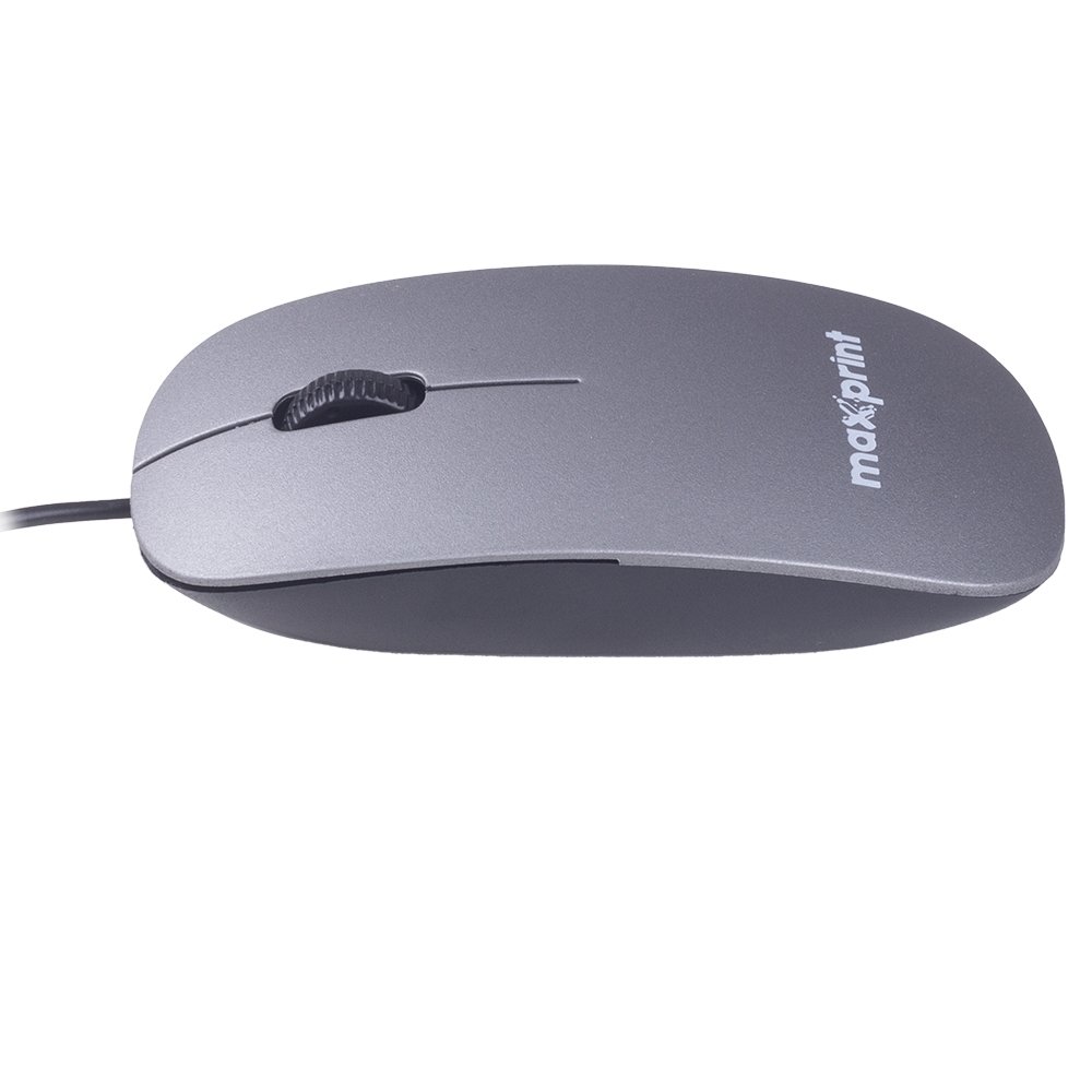 Mouse Maxprint Surface, USB, 1200 DPI, Design Slim, Cinza - 60000160