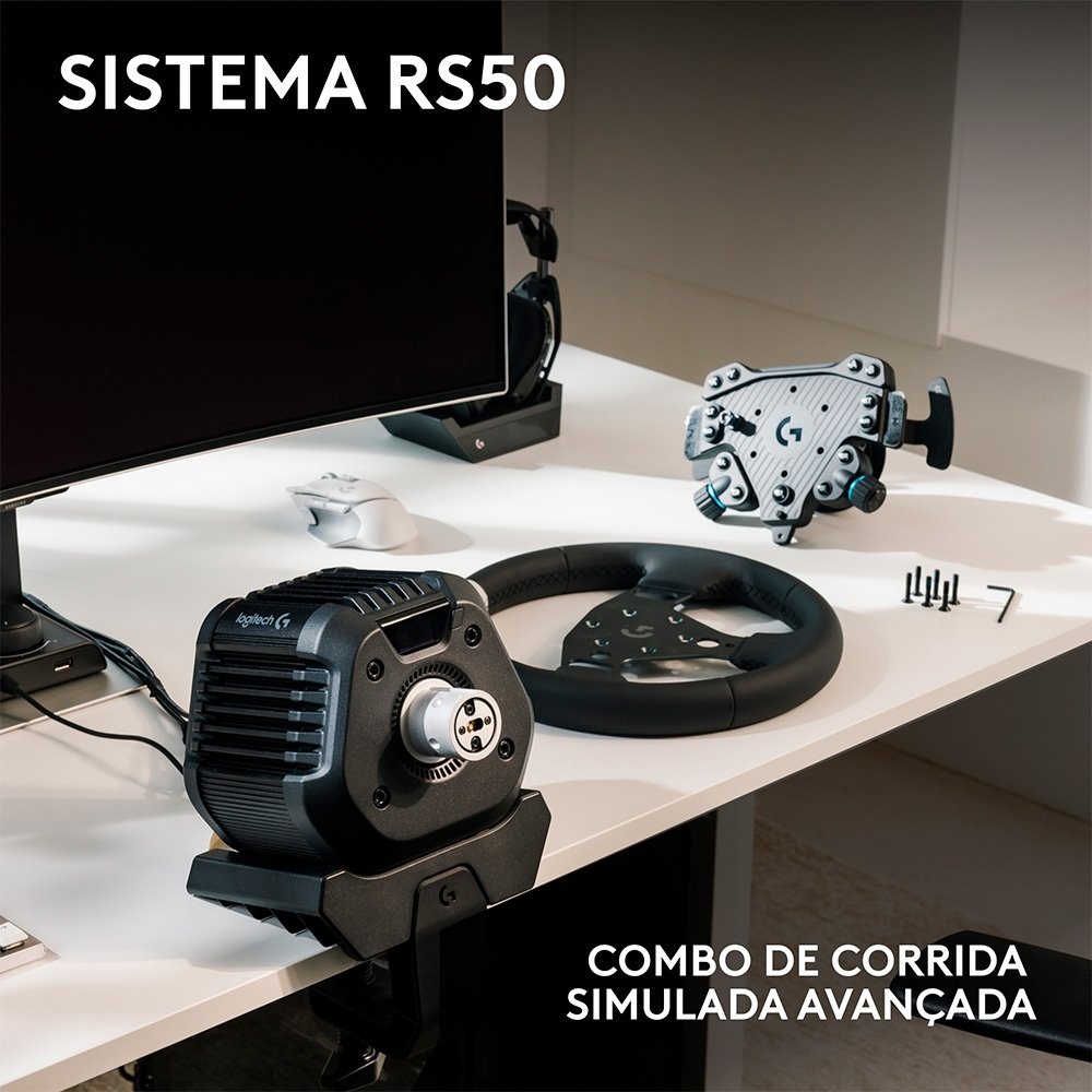 Volante Logitech G RS50 Com Direct Drive DE 8 Nm, Feedback TRUEFORCE, Ultrarealista, Compatível com PS4, PS5 e PC - 941-000265 Volante Logitech G RS50 Com Direct Drive DE 8 Nm, Feedback TRUEFORCE, Ultrarealista, Compatível com PS4, PS5 e PC - 941-000265