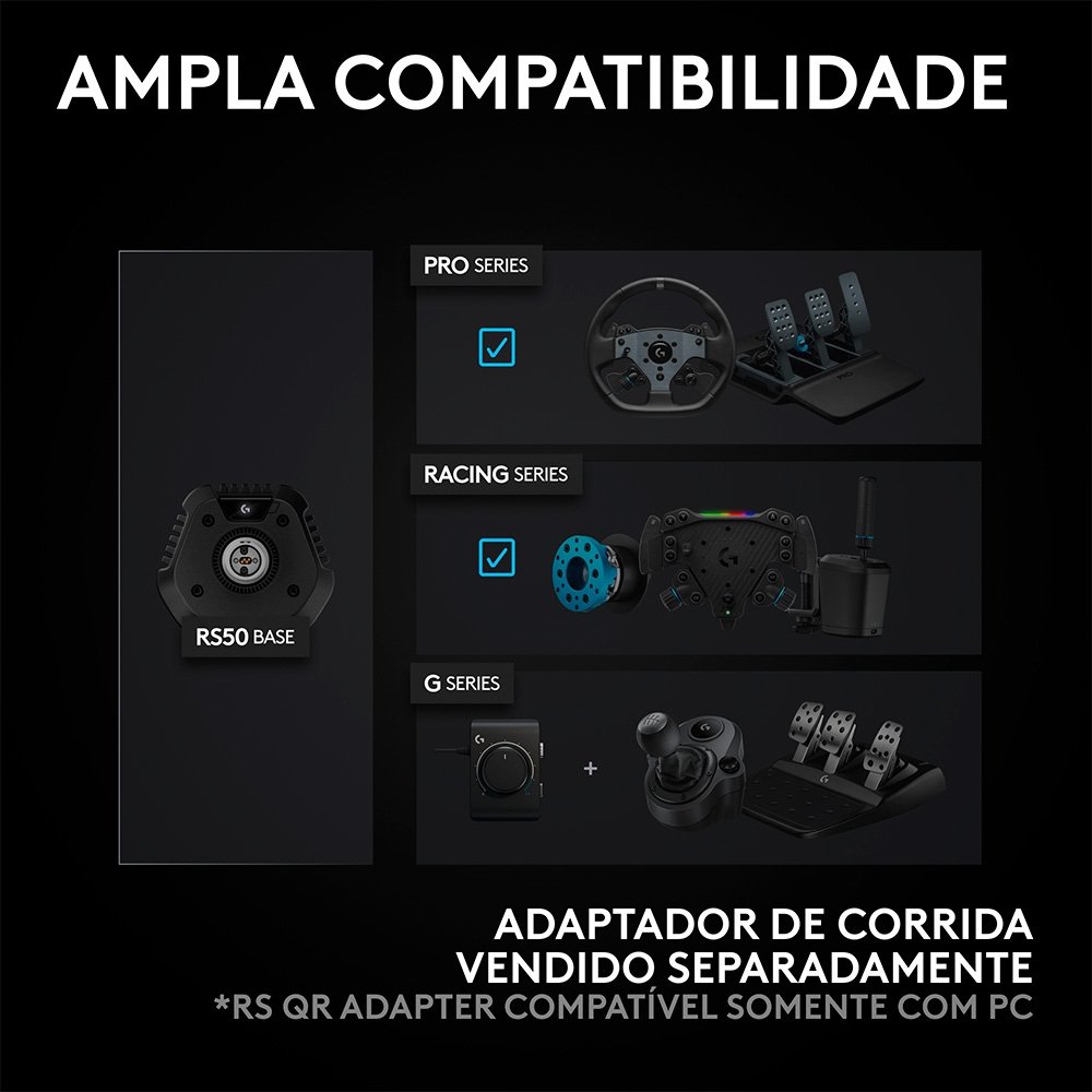 Volante Logitech G RS50 Com Direct Drive DE 8 Nm, Feedback TRUEFORCE, Ultrarealista, Compatível com PS4, PS5 e PC - 941-000265 Volante Logitech G RS50 Com Direct Drive DE 8 Nm, Feedback TRUEFORCE, Ultrarealista, Compatível com PS4, PS5 e PC - 941-000265