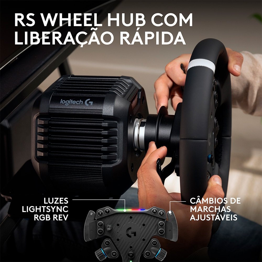 Volante Logitech G RS50 Com Direct Drive DE 8 Nm, Feedback TRUEFORCE, Ultrarealista, Compatível com PS4, PS5 e PC - 941-000265 Volante Logitech G RS50 Com Direct Drive DE 8 Nm, Feedback TRUEFORCE, Ultrarealista, Compatível com PS4, PS5 e PC - 941-000265