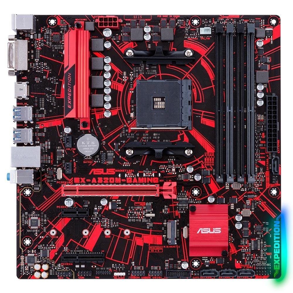 Placa-Mãe ASUS EX-A320M-Gaming, AMD AM4, mATX, DDR4, Preto Placa-Mãe ASUS EX-A320M-Gaming, AMD AM4, mATX, DDR4, Preto