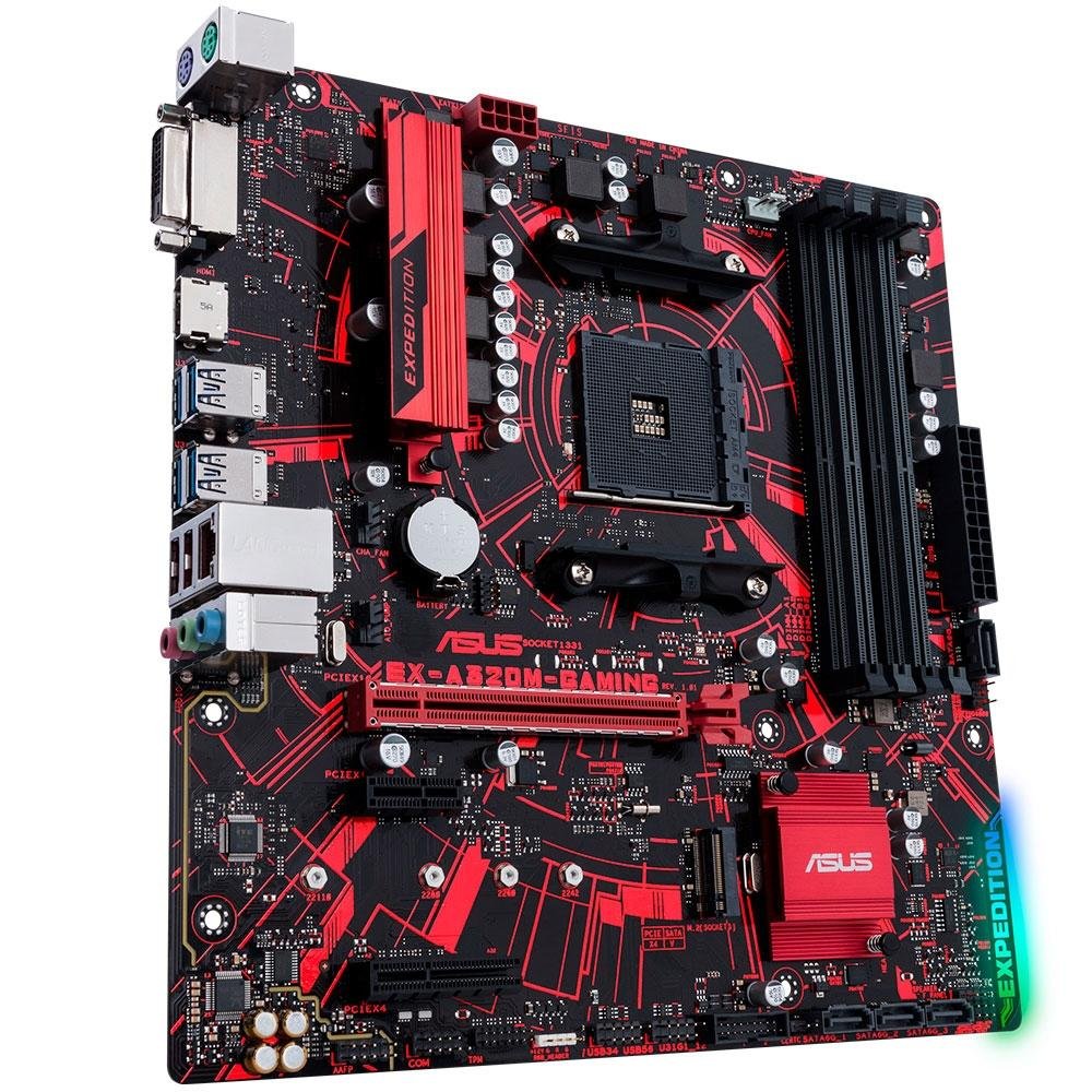 Placa-Mãe ASUS EX-A320M-Gaming, AMD AM4, mATX, DDR4, Preto Placa-Mãe ASUS EX-A320M-Gaming, AMD AM4, mATX, DDR4, Preto