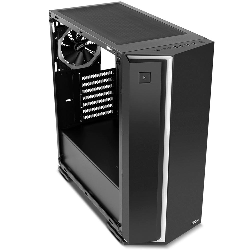Gabinete NOX INFINITY NEON Painel lateral em Vidro Temperado, Frontal com Iluminação Rainbow, 1 FAN RGB - NXINFINTYNEON Gabinete NOX INFINITY NEON Painel lateral em Vidro Temperado, Frontal com Iluminação Rainbow, 1 FAN RGB - NXINFINTYNEON