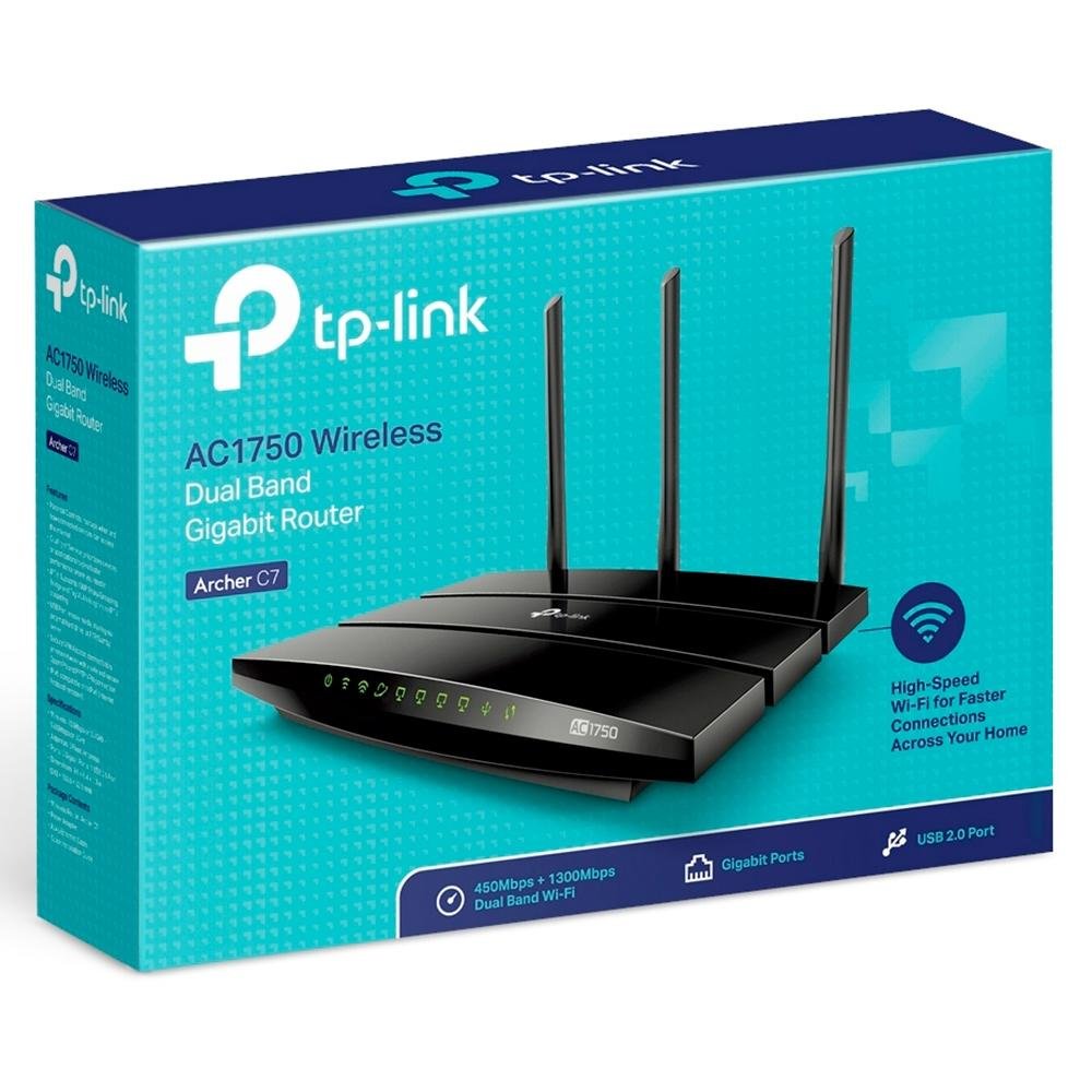 Roteador TP-Link AC1750 Archer C7, USBx1, Versão 5.0 Roteador TP-Link AC1750 Archer C7, USBx1, Versão 5.0