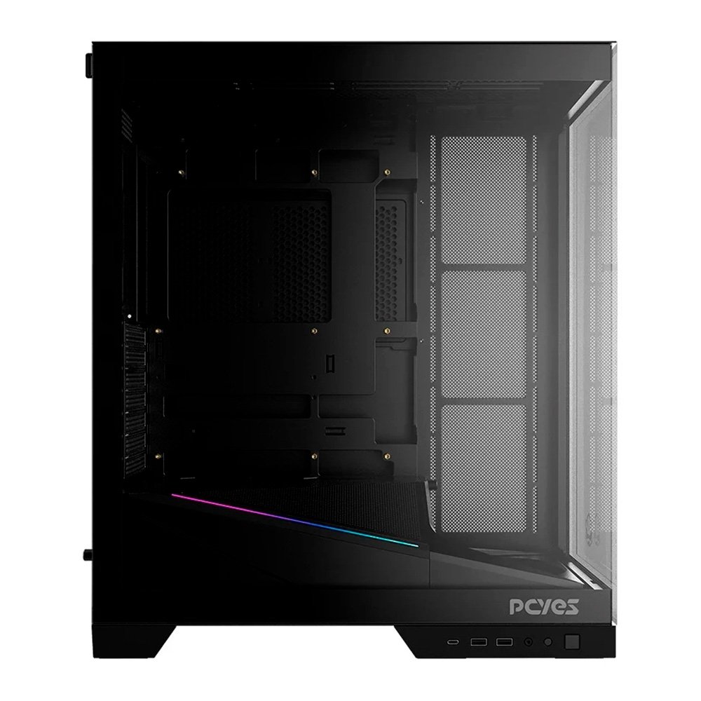 Gabinete Gamer PCYES Forcefield Flow, Mid Tower, RGB, Lateral em Vidro, Black Vulcan - Gfffbv Gabinete Gamer PCYES Forcefield Flow, Mid Tower, RGB, Lateral em Vidro, Black Vulcan - Gfffbv