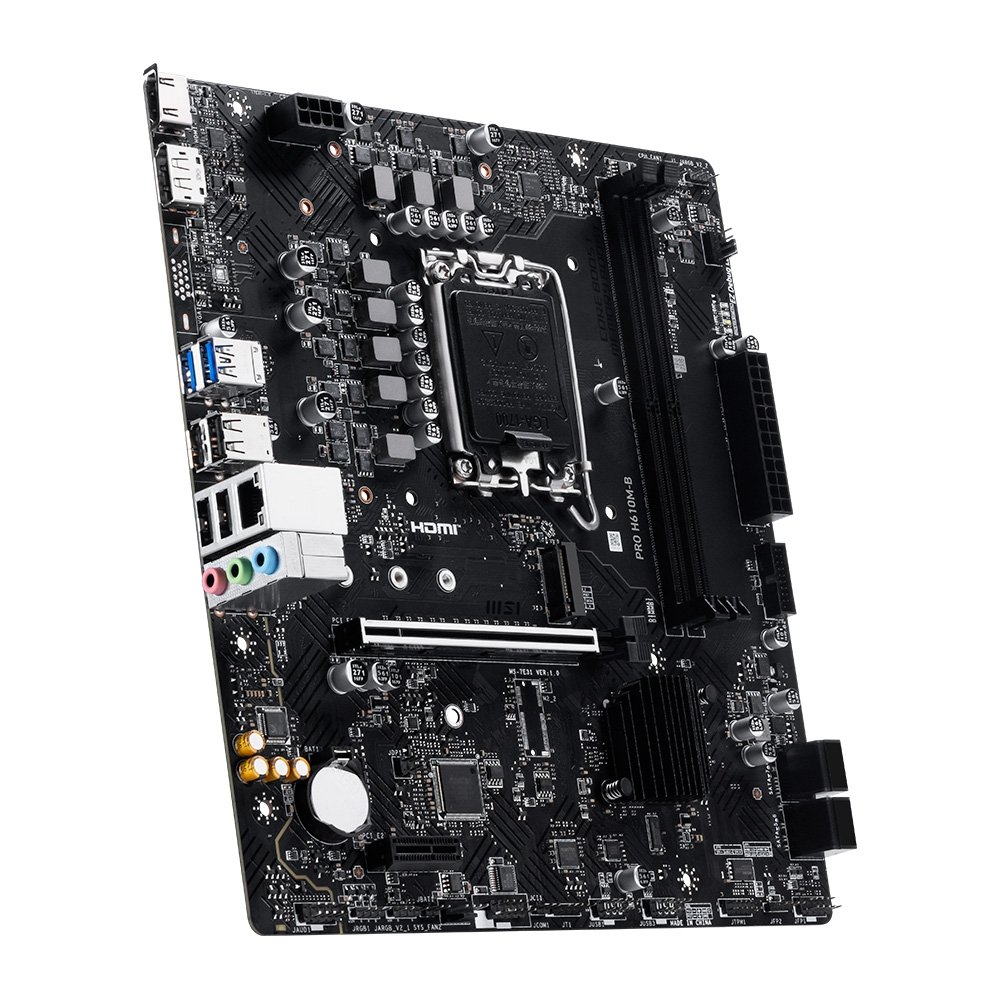 Placa-Mãe MSI PRO H610M-B, Intel LGA 1700, mATX, DDR5 - PROH610MB Placa-Mãe MSI PRO H610M-B, Intel LGA 1700, mATX, DDR5 - PROH610MB