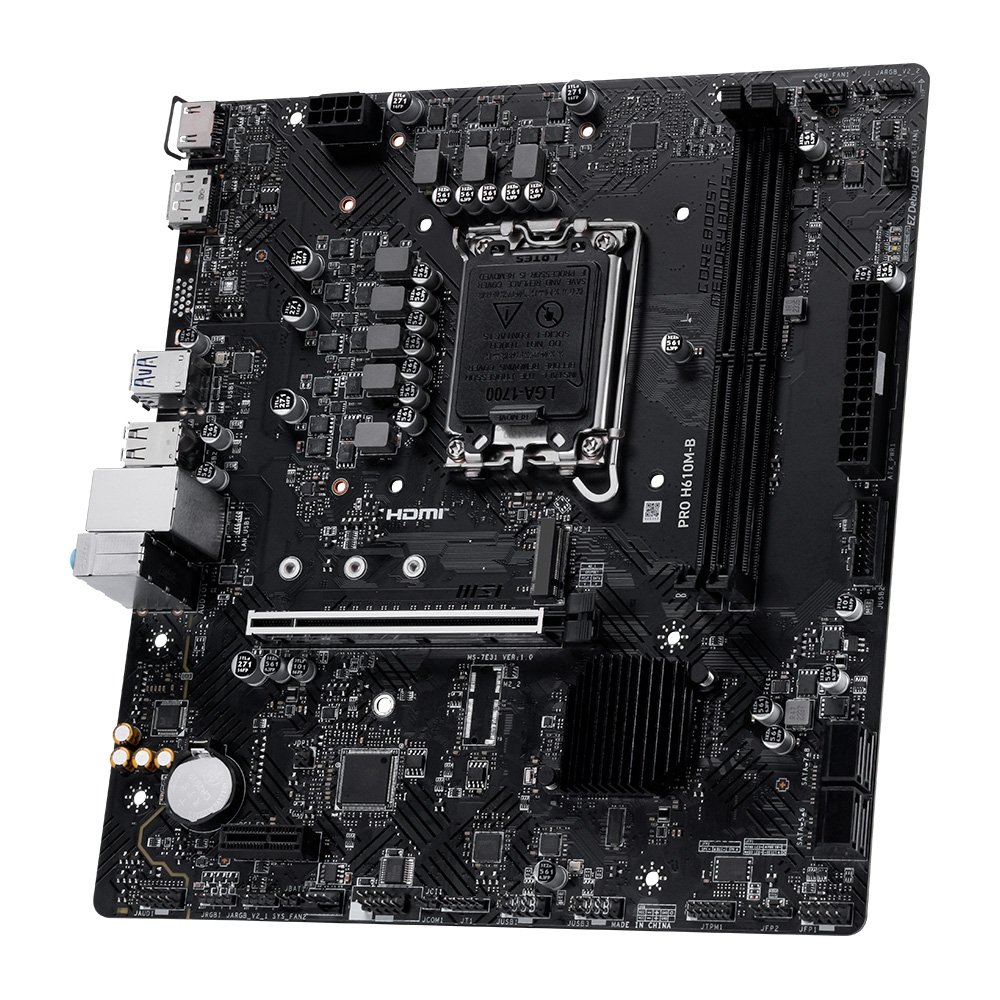 Placa-Mãe MSI PRO H610M-B, Intel LGA 1700, mATX, DDR5 - PROH610MB Placa-Mãe MSI PRO H610M-B, Intel LGA 1700, mATX, DDR5 - PROH610MB