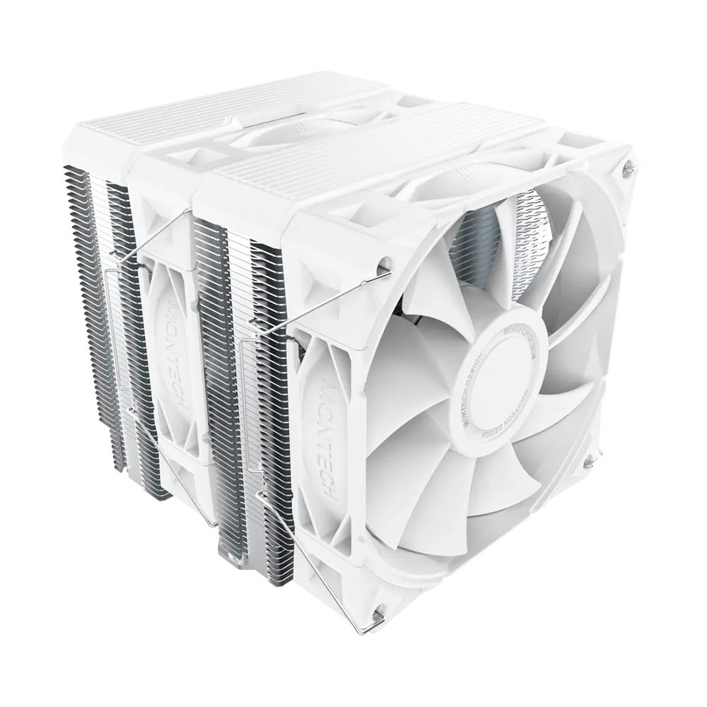 Air Cooler Montech NX600, Dual Tower, 120mm, Intel e AMD, Branco - NX600W Air Cooler Montech NX600, Dual Tower, 120mm, Intel e AMD, Branco - NX600W
