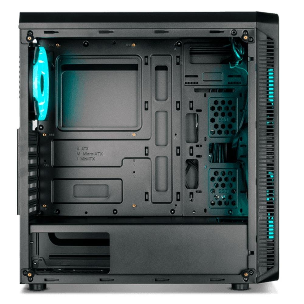 Gabinete Gamer NOX Hummer TGM, RGB Rainbow, Lateral e Frontal em Vidro, 4x Coolers, Preto - NXHUMMERTGM Gabinete Gamer NOX Hummer TGM, RGB Rainbow, Lateral e Frontal em Vidro, 4x Coolers, Preto - NXHUMMERTGM