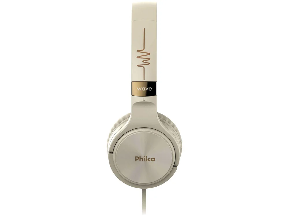 Headphone Philco, Concha auditiva almofadada, Bege - PFO02G Headphone Philco, Concha auditiva almofadada, Bege - PFO02G