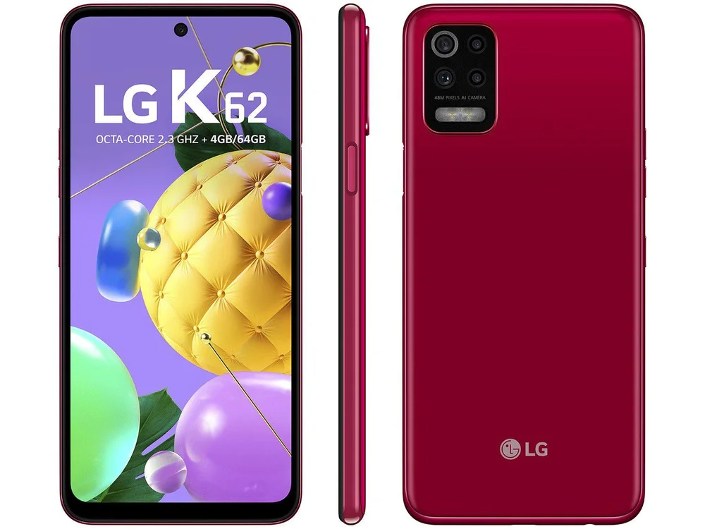 Smartphone LG K62, 64GB, 4GB RAM, Octa Core, Câmera Quádrupla 48MP, Tela 6.6, Android 10, Vermelho Smartphone LG K62, 64GB, 4GB RAM, Octa Core, Câmera Quádrupla 48MP, Tela 6.6, Android 10, Vermelho