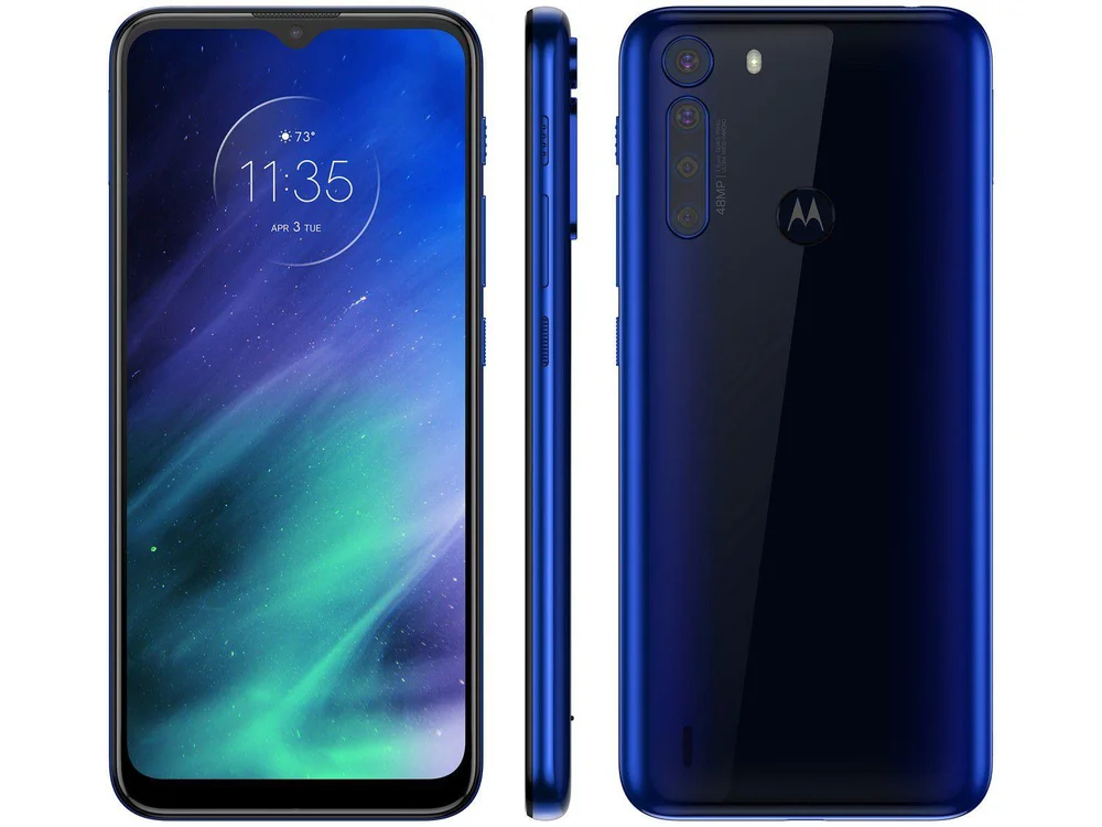 Smartphone Motorola One Fusion, 128GB, 4GB RAM, Snapdragon 710 Octa-Core, Câm. Quádrupla 48MP, Tela 6.5", Azul Safira - Ouro Smartphone Motorola One Fusion, 128GB, 4GB RAM, Snapdragon 710 Octa-Core, Câm. Quádrupla 48MP, Tela 6.5", Azul Safira - Ouro