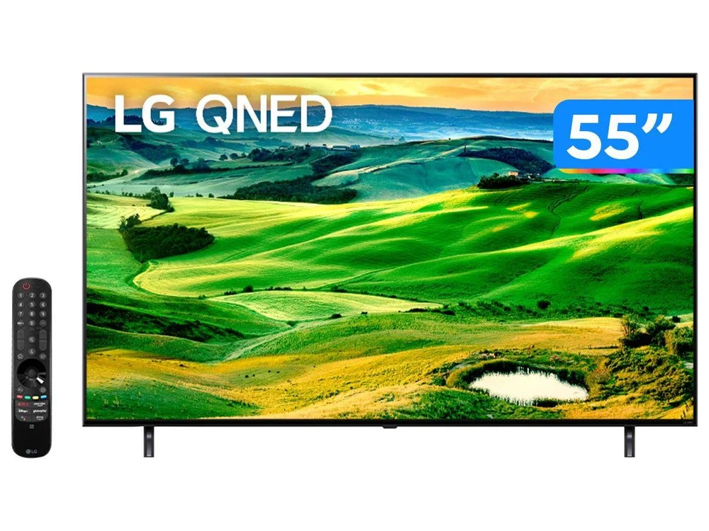 Smart TV LG 55 Polegadas 4K, UHD, Quantum Dot Nanocell, Thinq AI - 55QNED80SQA Smart TV LG 55 Polegadas 4K, UHD, Quantum Dot Nanocell, Thinq AI - 55QNED80SQA