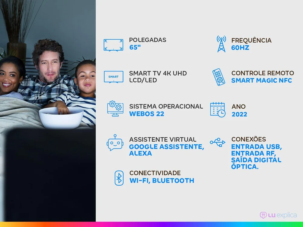 Smart Tv 65Polegadas 4k 65uq7950, Hdr, Inteligência Artificial Thinq 3x, HDMI 2.0, WIFI Smart Magic Alexa Google Lg Smart Tv 65Polegadas 4k 65uq7950, Hdr, Inteligência Artificial Thinq 3x, HDMI 2.0, WIFI Smart Magic Alexa Google Lg