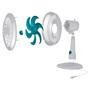 Ventilador de Mesa Ultra V-UT-30-01 30cm 6 Pás 3 Velocidades Branco e Azul