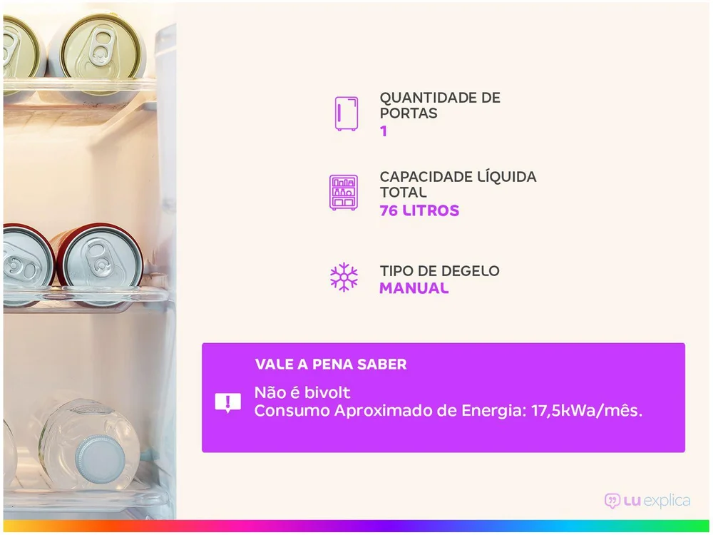 Frigobar Consul 76 litros com Gaveta Multiuso CRC08CB Frigobar Consul 76 litros com Gaveta Multiuso CRC08CB