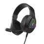 Headset Gamer PCyes Deffy Black Vulcan, Usb, Driver 50mm, RGB, Microfone Omnidirecional - Hgdf50bv