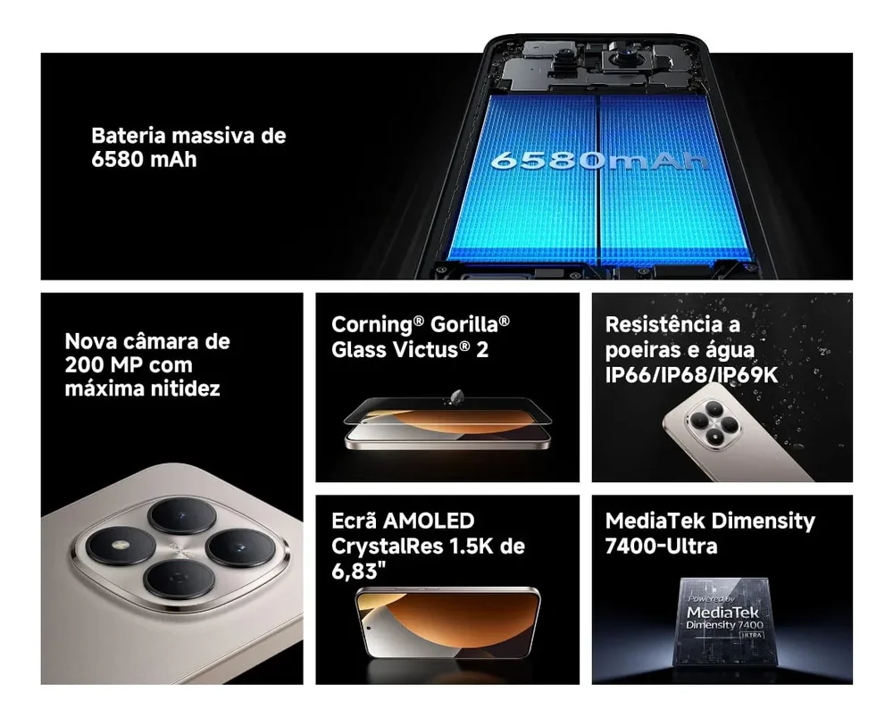 "Celular Xiaomi Redmi Note 15 Pro 5g  512gb 8GB Ram De 6.83"" 200+8mp 20mp - Roxo (global)" - view 3