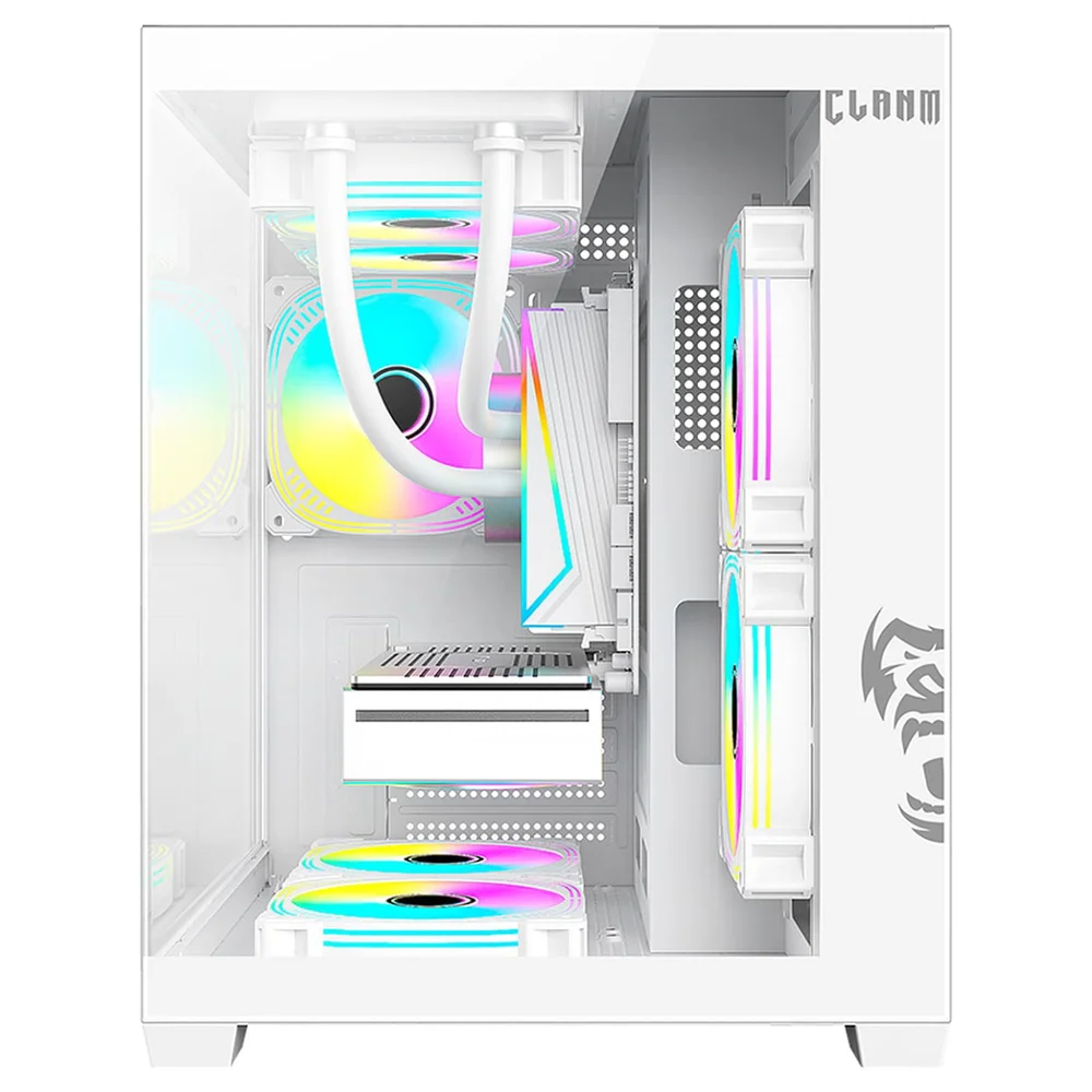Gabinete Gamer Clanm Grodd Branco Vidro Temperado RGB Micro Atx / Itx Gabinete Gamer Clanm Grodd Branco Vidro Temperado RGB Micro Atx / Itx