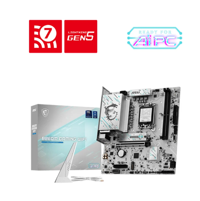 Placa Mãe Msi B860m Gaming Wifi, Intel LGA 1851, Matx, Wf/blt, Ddr5 - B860m Gaming Wifi Placa Mãe Msi B860m Gaming Wifi, Intel LGA 1851, Matx, Wf/blt, Ddr5 - B860m Gaming Wifi