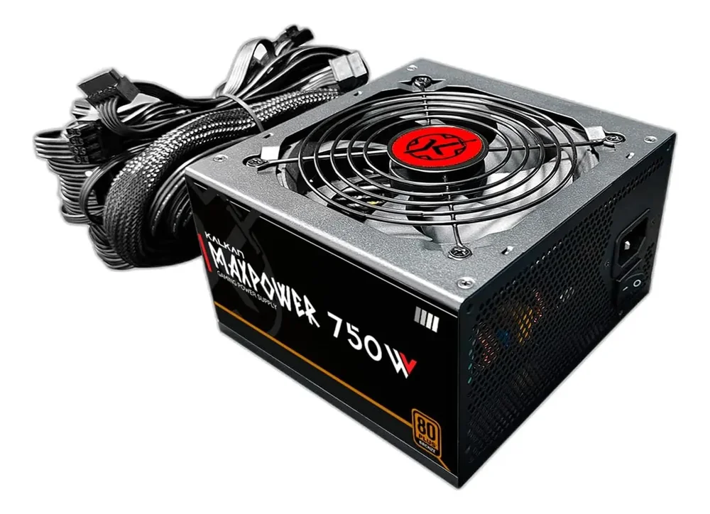 Fonte Gamer Kalkan 750w Watts 80 Plus Bronze Preto Fonte Gamer Kalkan 750w Watts 80 Plus Bronze Preto