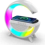 Luminária G Speaker LED RGB Caixa De Som Bluetooth Com Carregamento Por Indução Carrega Sem Fio Luz Noturna Ambiente Rádio Fm Tf Aux Usb