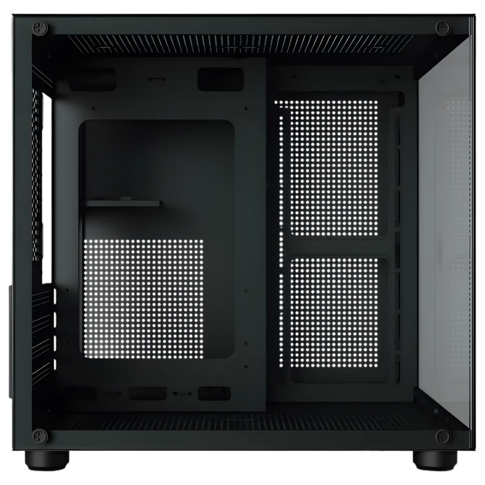 Gabinete Gamer Aquario Preto Bluecase  Bg-064 Pure Sem Fans Micro Atx Matx Vidro Temperado Frontal e Lateral