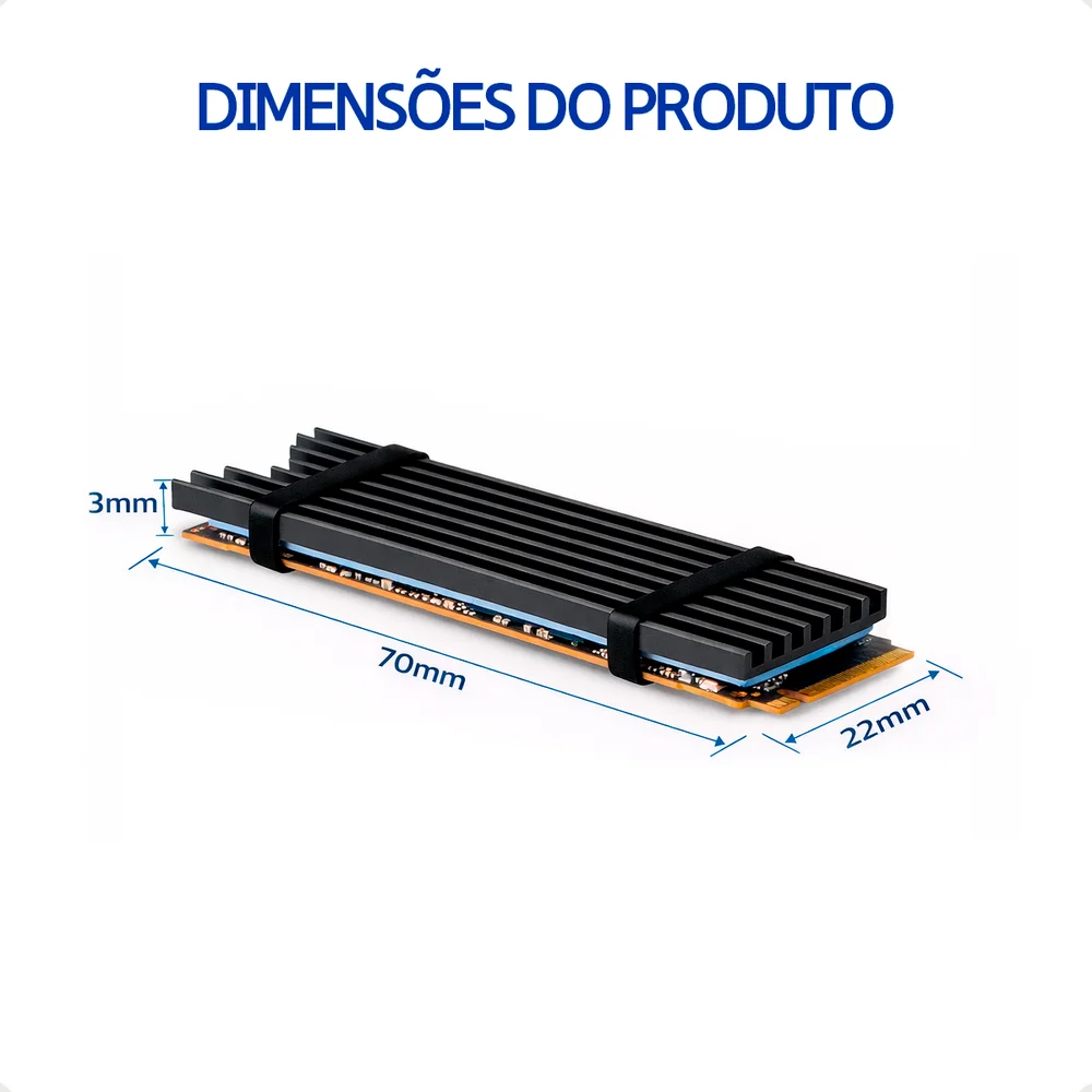 Dissipador SSD M.2 2280 Nvme/ngff 3mm Black + Thermal Pad Dissipador SSD M.2 2280 Nvme/ngff 3mm Black + Thermal Pad