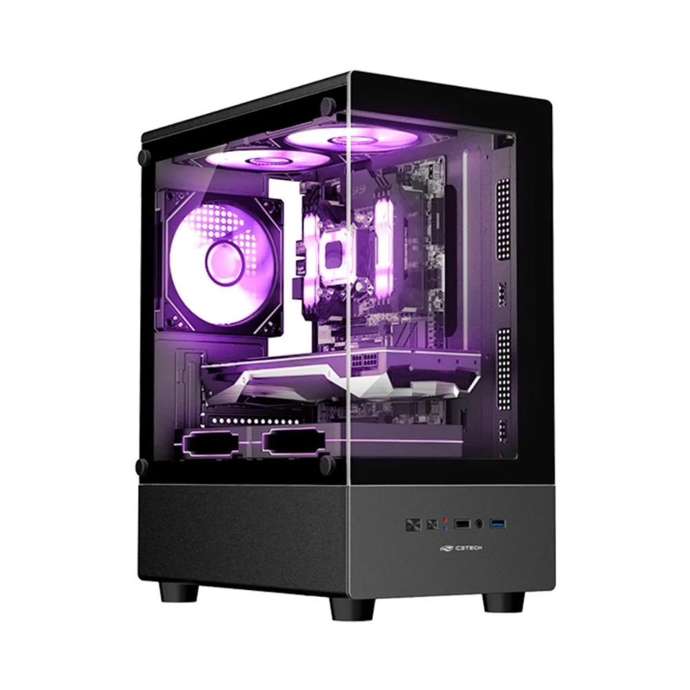 Gabinete Gamer Aquário C3tech Mt-g150bk - Vidro Temperado - Micro Atx - Preto Gabinete Gamer Aquário C3tech Mt-g150bk - Vidro Temperado - Micro Atx - Preto