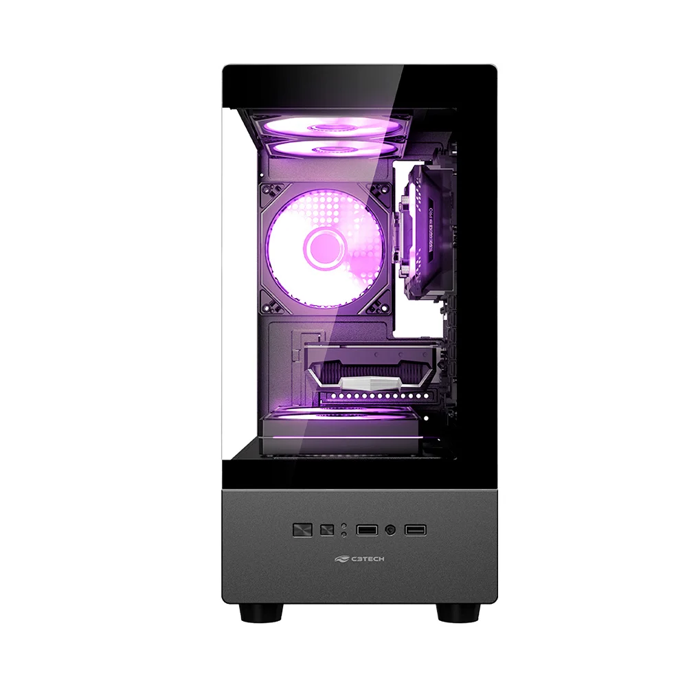 Gabinete Gamer Aquário C3tech Mt-g150bk - Vidro Temperado - Micro Atx - Preto Gabinete Gamer Aquário C3tech Mt-g150bk - Vidro Temperado - Micro Atx - Preto