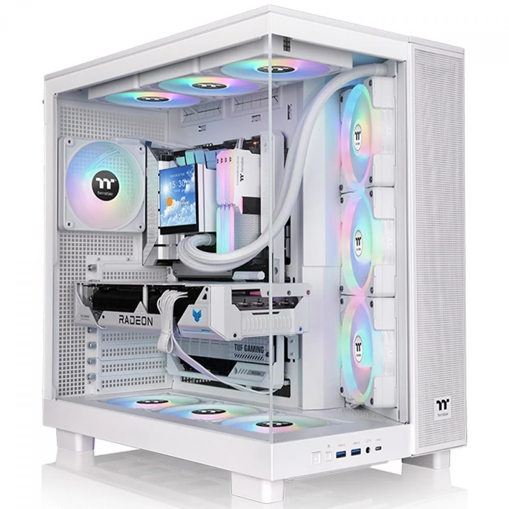 Gabinete Gamer Thermaltake View 380 Xl Tg Snow ARGB Mid Tower Vidro Temperado Atx Sem Fonte Com 4 Fans Branco Gabinete Gamer Thermaltake View 380 Xl Tg Snow ARGB Mid Tower Vidro Temperado Atx Sem Fonte Com 4 Fans Branco