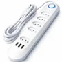 Filtro De Linha + Dps Regua De Energia Com 3 Usb E 5 Tomadas 3p Bivolt Universal C/ Protetor Descarga De Energia Cabo 2m