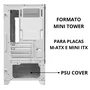 Gabinete Gamer Mini Atx E Mini Itx Vidro Temperado Psu Cover Aquário Slim Branco Magpie4b Sem Cooler