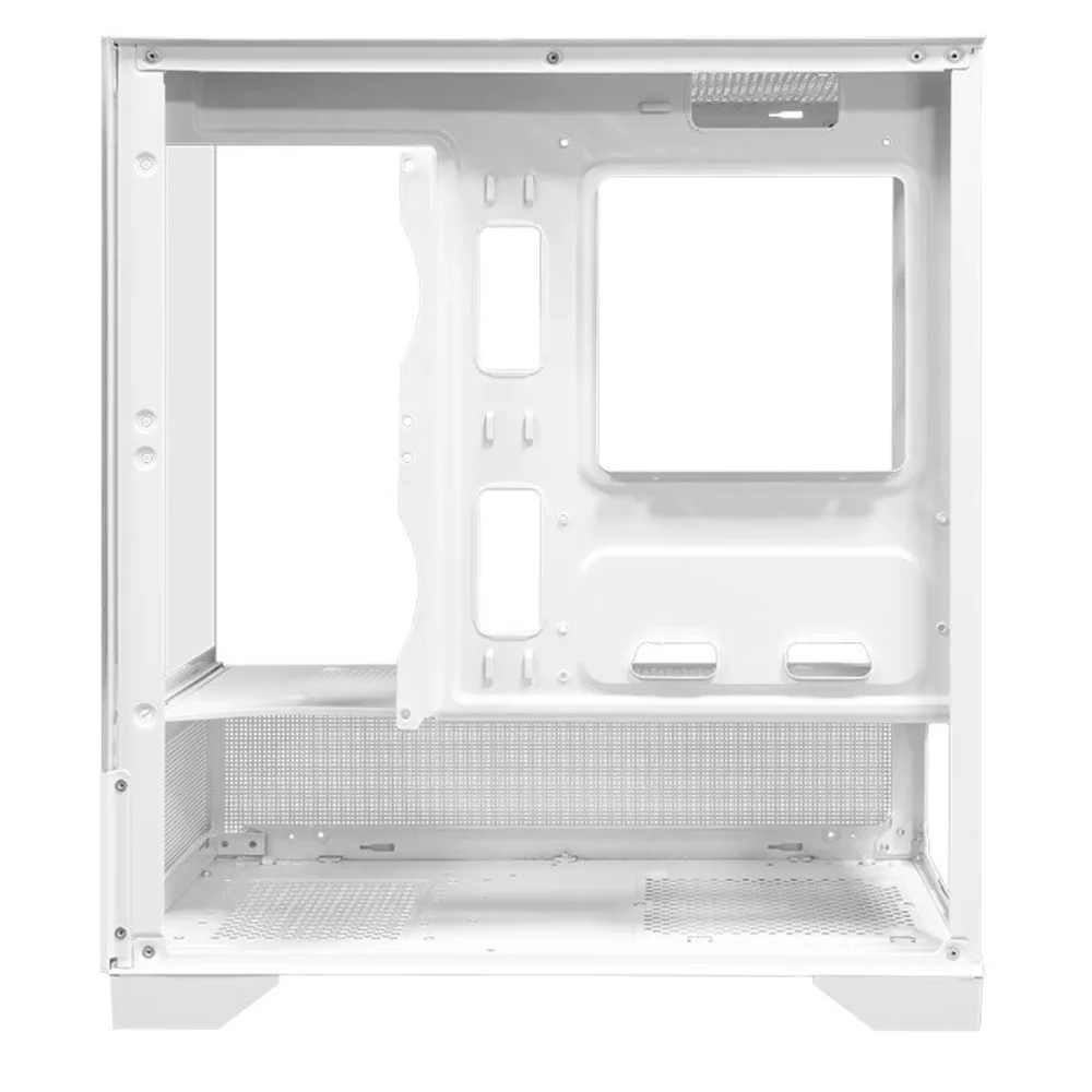 Gabinete Gamer Mini Atx E Mini Itx Vidro Temperado Psu Cover Aquário Slim Branco Magpie4b Sem Cooler
