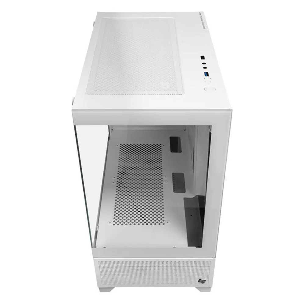 Gabinete Gamer Mini Atx E Mini Itx Vidro Temperado Psu Cover Aquário Slim Branco Magpie4b Sem Cooler