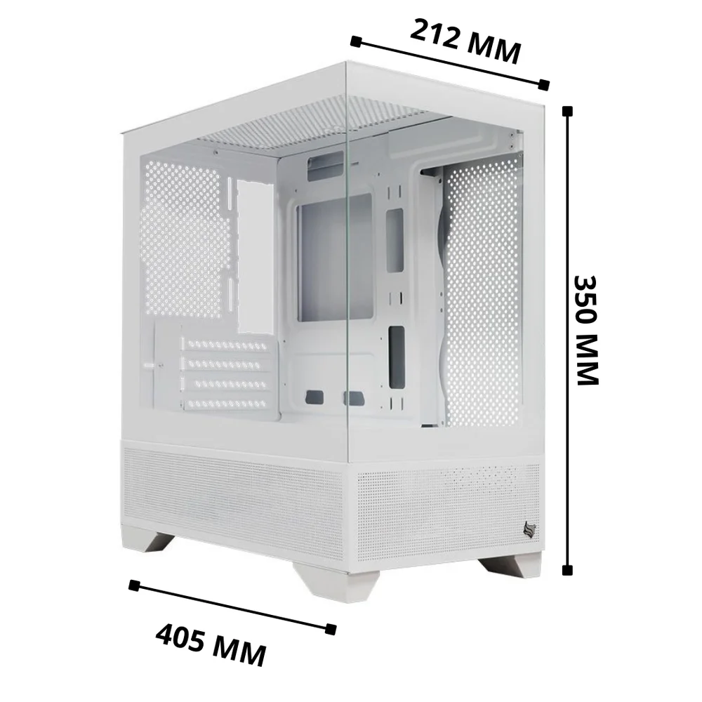 Gabinete Gamer Mini Atx E Mini Itx Vidro Temperado Psu Cover Aquário Slim Branco Magpie4b Sem Cooler
