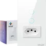 Interruptor Inteligente 2 Botões Touch C\ Tomada 20a Wi-fi Branco Google Home E Alexa Ekat-t218-2wb