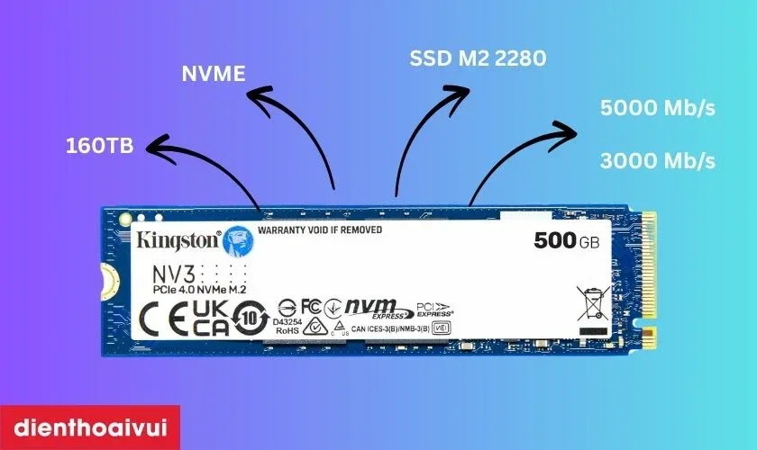SSD Kingston Nv3 500gb M.2 2280 Nvme Gen4, Rápido E Compacto Para Upgrade De PC Ou Notebook – Snv3s/500g SSD Kingston Nv3 500gb M.2 2280 Nvme Gen4, Rápido E Compacto Para Upgrade De PC Ou Notebook – Snv3s/500g