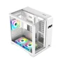 Gabinete Gamer Mini Tower Vidro Temperado Curvado White M-atx/itx Sem Fonte Com 3 Fans RGB Mini D-matx03