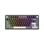 Teclado Mecanico Gamer Sem Fio Tri Mode Bluetooth Fire Phoenix Bk-f75 Pro Dark Night Black Switch Purple
