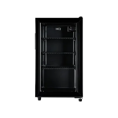 Frigobar Expositor Hq 85l Porta De Vidro Duplo Full Black Com Luz Interna E Termostato Hq-85fbpv