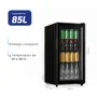 Frigobar Expositor Hq 85l Porta De Vidro Duplo Full Black Com Luz Interna E Termostato Hq-85fbpv