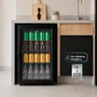 Frigobar Expositor Hq 85l Porta De Vidro Duplo Full Black Com Luz Interna E Termostato Hq-85fbpv